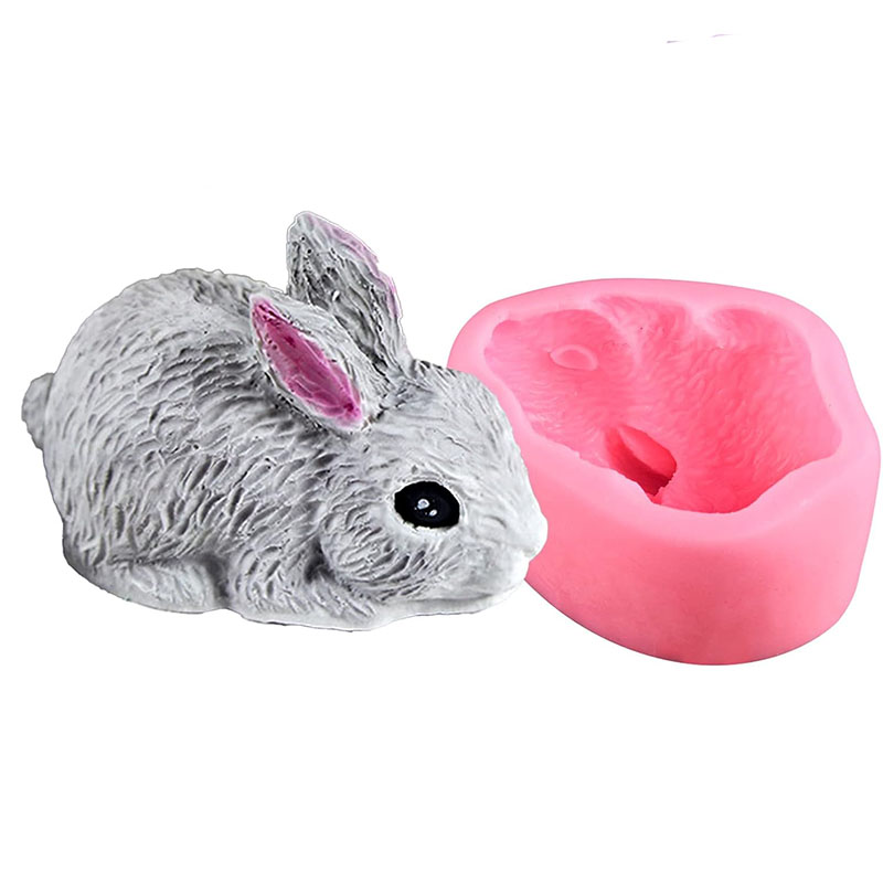 Bunny Cake Mold - 3D Konijn Siliconen Zeep Schimmel Paasdag