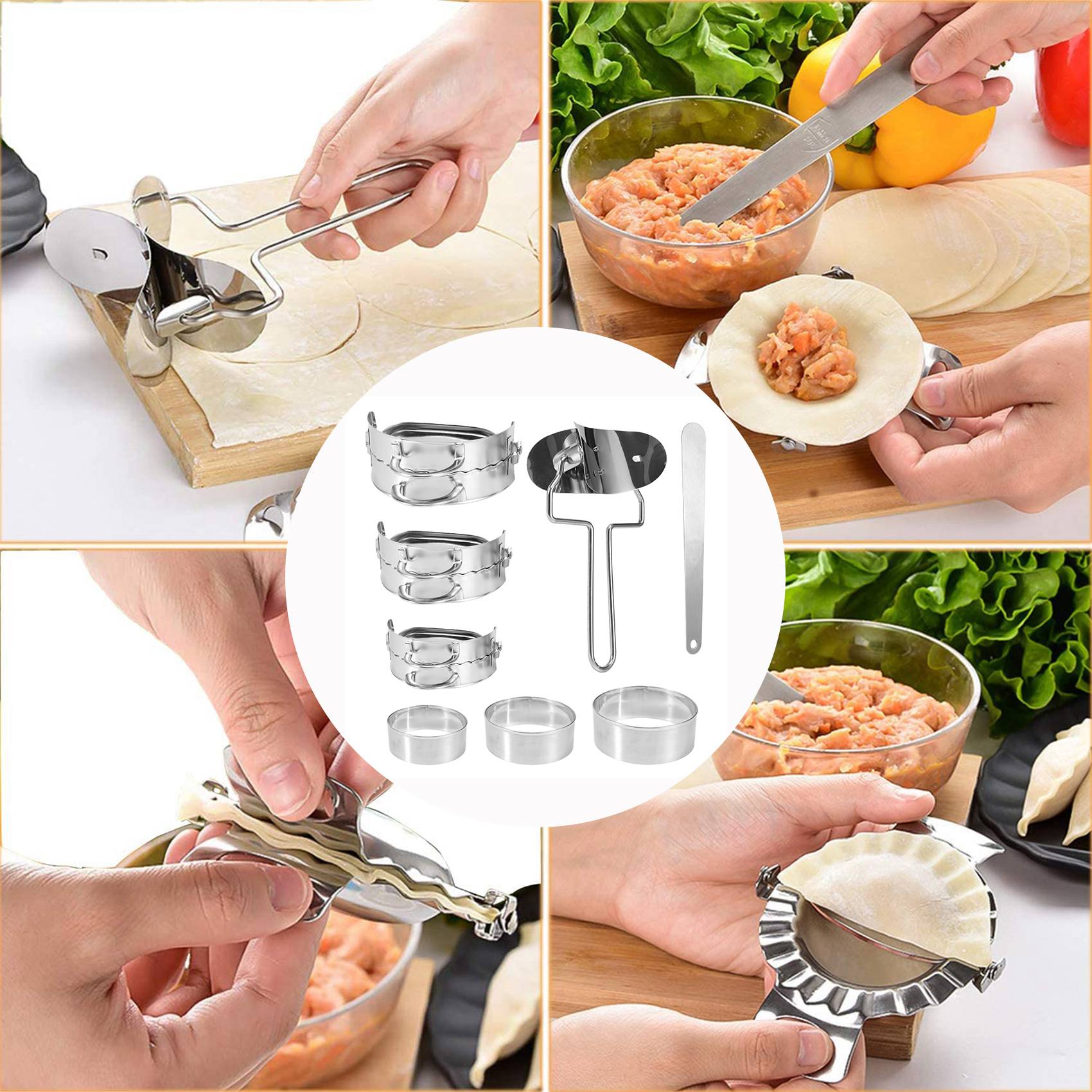 Dumpling Press Set - ABKW-dumplingmaker, set van 8 stuks, inclusief