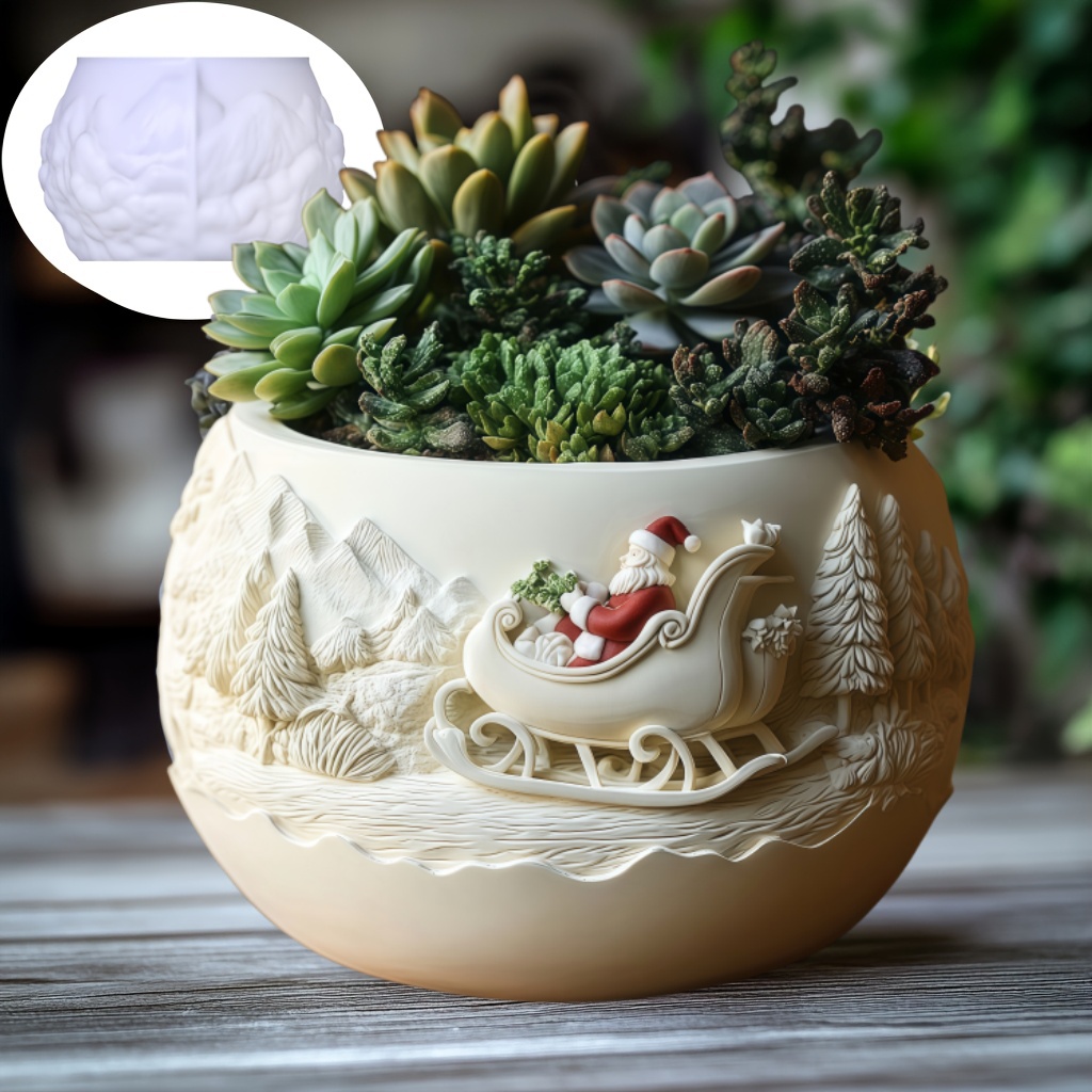 Potsticker Mold - Ceder Slee Kerstman Relief Kaars Cup